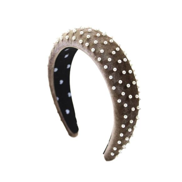 Lele Sadoughi Padded Velvet Pearl Headband NWOT main image 7
